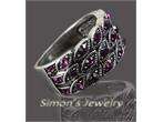 Vtg Tibet Style Ring w/ purple Crystal JV022 SIZE  