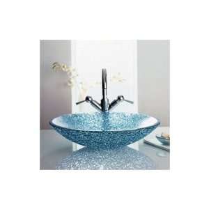 Rock Ice Round Glass Vessel Sink Color Clear