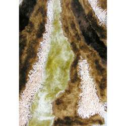 Indoor Abstract Brown/ White Rug (11 x 711)  