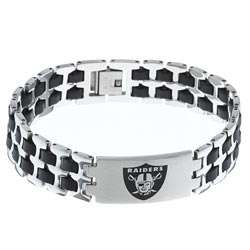 Stainless Steel Oakland Raiders Logo Bracelet  