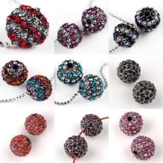   10mm Mix Crystal Round Ball Loose Beads Fit Mens Hip Hop Bracelet