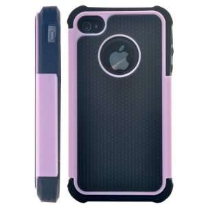 Dual Detachable Plastic and Silicone Case for iPhone 4/iPhone 4S(Pink)