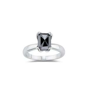  1.73 Cts Black Diamond Solitaire Ring in 14K White Gold 3 