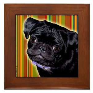 Framed Pug Art Tile 