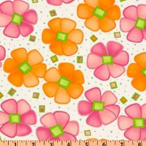  44 Wide Moda Twirl Twirling Flowers Pink Fabric By The 