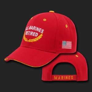  U.S. MARINES RED HAT CAP RETIRED U.S. MILITARY BASEBALL 