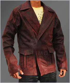 Robot Del Spooner Smith Vintage Red Distressed Mens Leather Jacket 