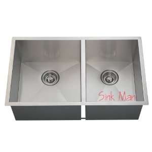  Stainless Steel Kitchen Sink   Undermount 90 Degree Double 