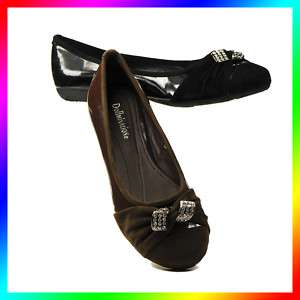 Lady Ballet Flat Shoes Black/Coffee Size 5,6,7,8,9,10  