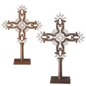  Pack of 2 Large Metalic Gold and Silver Cross Christmas 