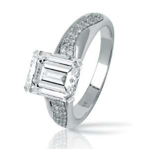  0.83 Carat Two Rows Of Pave set Round Diamonds Engagement 
