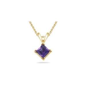  0.51 Cts Amethyst Solitaire Pendant in 14K Yellow Gold 