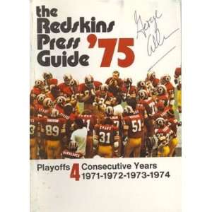 George Allen Autographed / Signed 1975 Washington Redskins Media Press 