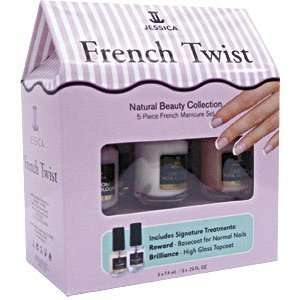  Jessica French Twist 5 Piece French Manicure Set Beauty