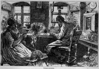 VIOLIN MAKERS 1873 ANTIQUE WOOD CUT ENGRAVING VIOLIN  