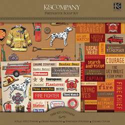 Company Firefighter 12x12 Scrapbooking Layouts  