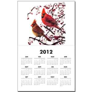  Calendar Print w Current Year Christmas Cardinals Snowy 