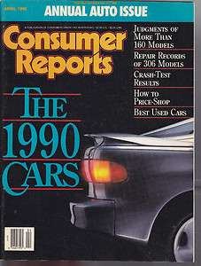 Consumer Reports, April 1990, The 1990 Auto Ratings  