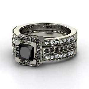 Va Voom Ring, Princess Black Diamond Platinum Ring with Black Diamond 