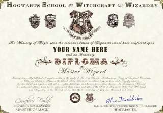 Harry Potter Hogwarts Diploma Certificate, Ultra High Resolution 