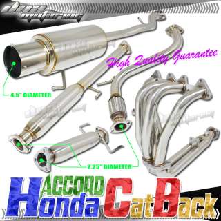 HONDA ACCORD 1994 1997 4CYL STAINLESS STEEL CATBACK EXHAUST+HEADER 