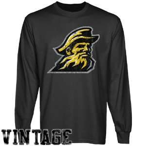 Appalachian State Mountaineers Charcoal Distressed Logo Vintage Long 