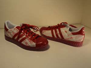 NEW ADIDAS CLEAR SOLE SHELL TOES 10.5 WHITE RED NWT  