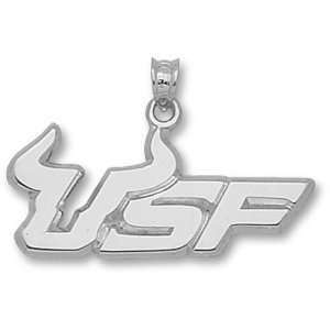 University of South Florida New USF Horn 1/2 Pendant (Silver 