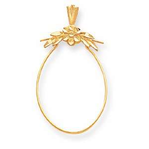  14k Floral Charm Holder Jewelry