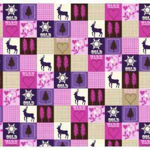    Winter Patchwork Anti Pill Fleece (Pink) Arts, Crafts & Sewing