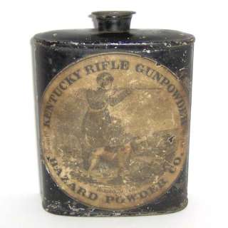1800s ANTIQUE  HAZARD KENTUCKY RIFLE GUNPOWDER Empty TIN * BEYOND 