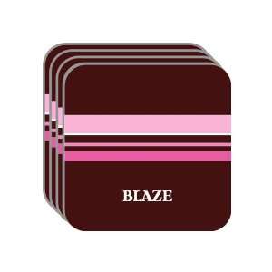 Personal Name Gift   BLAZE Set of 4 Mini Mousepad Coasters (pink 