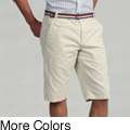 Generra Mens Flat Front Twill Belted Shorts