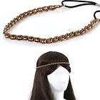HR043BR/Gold Plated Chain Elastic Hairband Headband