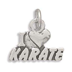  I Love Karate Sterling Silver Charm Jewelry