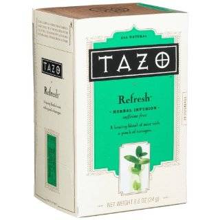 Tazo Refresh Herbal Infusion Tea, Caffeine Free, 20 Count Tea Bags 