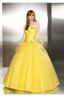   BALLGOWN, QUINCEANERA, PAGEANT, PROM DRESS 8704 YELLOW SIZE 6,8,12