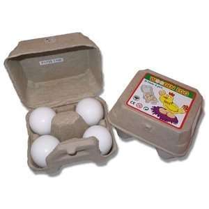  4 White Eggs in Carton Toys & Games