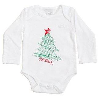 Newborn Baby Girls Boys Green Christmas Tree Designer Bodysuit 0 3M
