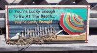 If Your Lucky Enough To Be At Beach Tropical Bar Sign  
