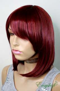 W228 Straight Auburn Red Party Cosplay Wig Free Ship  