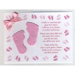 Plantable All Pink Baby Feet Favor 