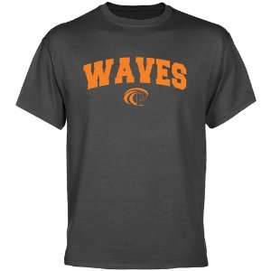  Pepperdine Waves Charcoal Logo Arch T shirt Sports 