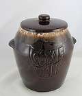 McCoy Pottery Cookie Jar, Brown w White and Brown Foam Top, 8 3/4