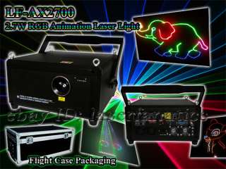 DJ 2.7W 2700mW PRO RGB Full Color Animation Stage Pub Show Laser Light 