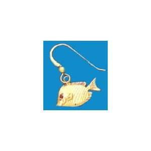 Peter Costello 14K Gold 18MM Tang Fish 3 D Earring  Sports 