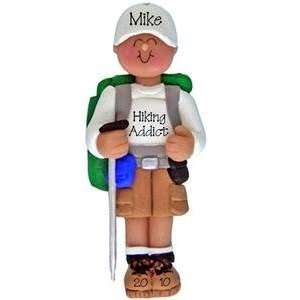 2144 Male Hiker Personalized Christmas Ornament 
