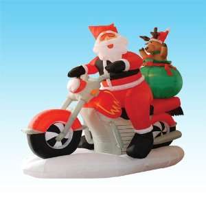   Claus Driving Motorcycle + Reindeer Party Decoration
