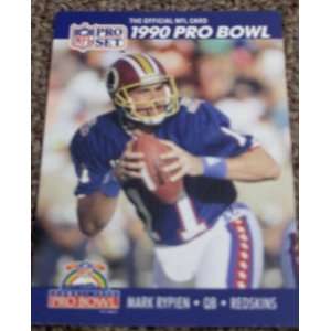  1990 Pro Set Mark Rypien # 412 NFL Football Pro Bowl Card 