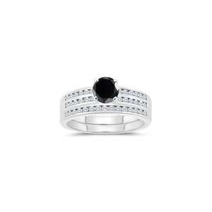  1.63 2.02 Cts Black & White Diamond Matching Ring Set in 